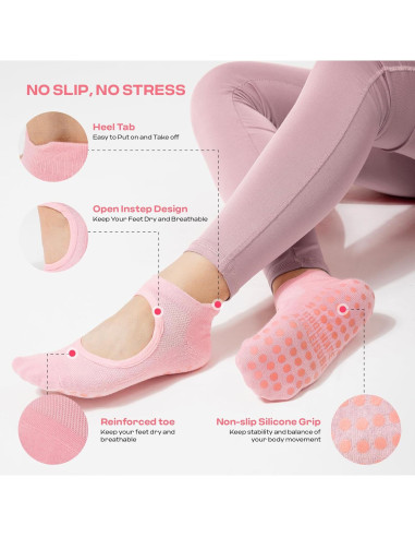 Calcetines COOLMATE Antideslizantes para Pilates y Yoga - Mujeres