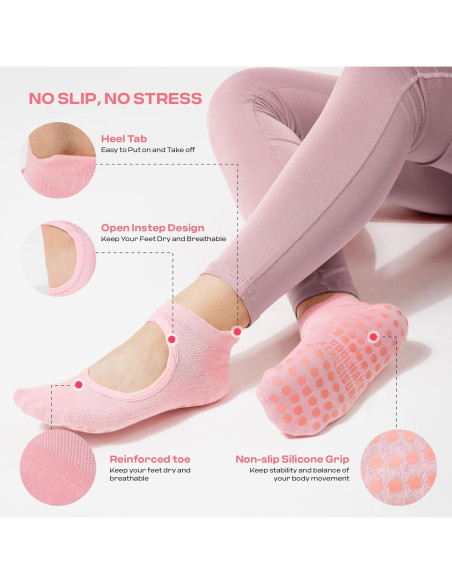 Calcetines COOLMATE Antideslizantes para Pilates y Yoga - Mujeres