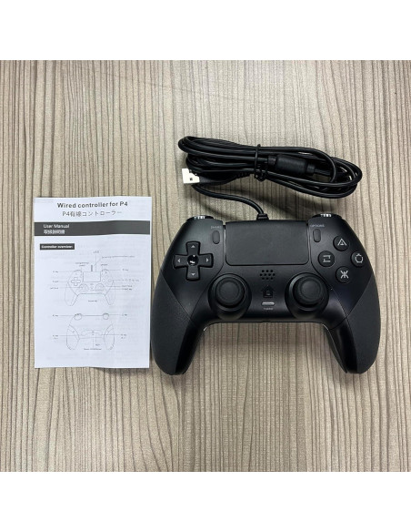 Controlador por Cable GAMFAMI PS4 con Vibración y Joystick