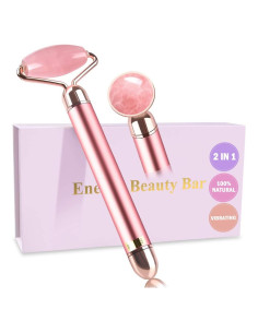 Rodillo Facial Vibrante ZS ZESHIN Cuarzo Rosa 2 en 1