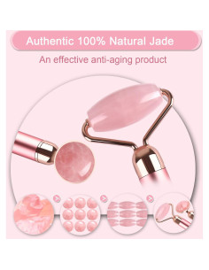 Rodillo Facial Vibrante ZS ZESHIN Cuarzo Rosa 2 en 1 2