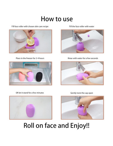 Rodillo de Hielo para la Cara Evmliy 2Pack Silicona