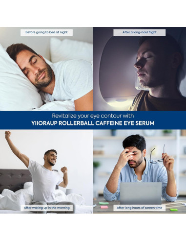 Crema para Ojos con Cafeína para Hombres - Rodillo Desinflamador