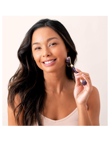 Rodillo Facial de Amatista Plum Beauty 16.76 cm Antienvejecimiento