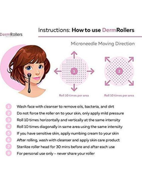 Rodillo Derma JonhTech 540 Micro Agujas para Piel y Cabello