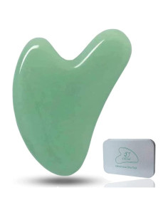 Gua Sha Ditind de Jade Verde para Masaje Facial y Corporal