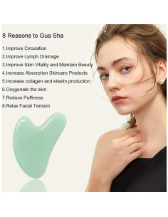 Gua Sha Ditind de Jade Verde para Masaje Facial y Corporal 2