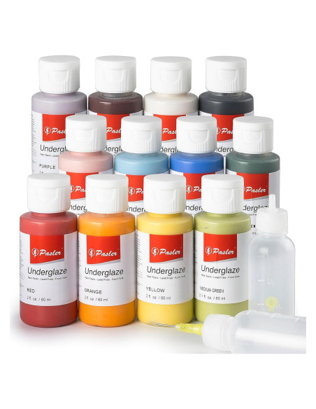 Juego de Underglaze Pasler - 12 Colores 60 ml Líquido Cerámica