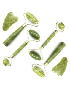 Kit de Masaje Facial TIHOOD 6 Piezas con Rodillo de Jade
