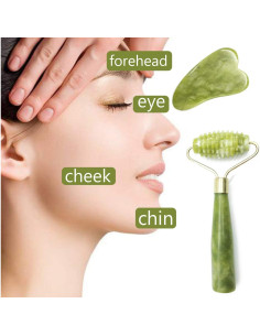 Kit de Masaje Facial TIHOOD 6 Piezas con Rodillo de Jade 2
