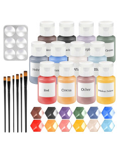 Kit de Underglaze Dunzoom 12 Colores + 6 Pinceles