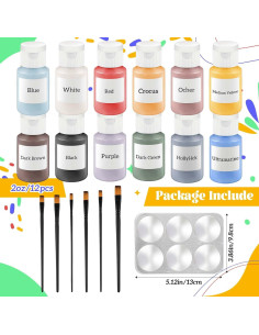 Kit de Underglaze Dunzoom 12 Colores + 6 Pinceles 2