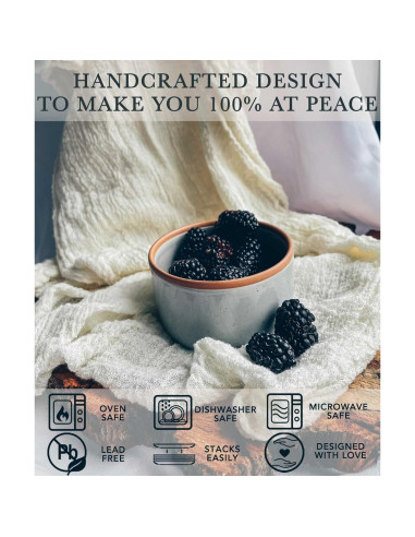 Ramekins Cerámicos MORA 8oz Set de 6 Antiadherentes