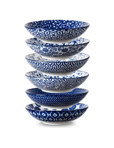 Cuencos de Porcelana Selamica 1.13kg Azul Vintage Set 6
