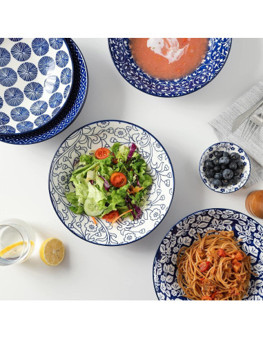 Cuencos de Porcelana Selamica 1.13kg Azul Vintage Set 6