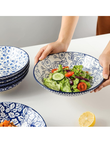 Cuencos de Porcelana Selamica 1.13kg Azul Vintage Set 6