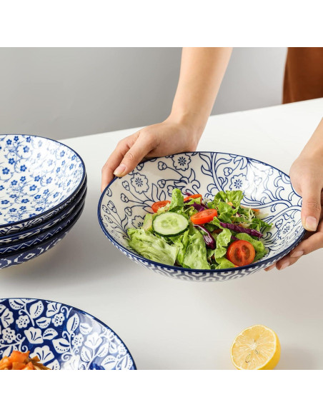 Cuencos de Porcelana Selamica 1.13kg Azul Vintage Set 6