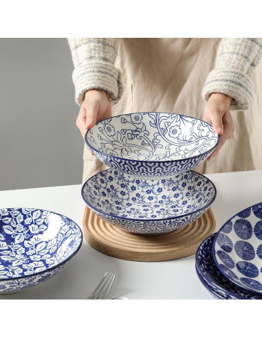 Cuencos de Porcelana Selamica 1.13kg Azul Vintage Set 6