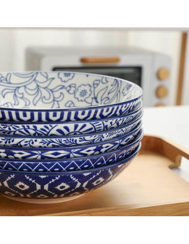 Cuencos de Porcelana Selamica 1.13kg Azul Vintage Set 6