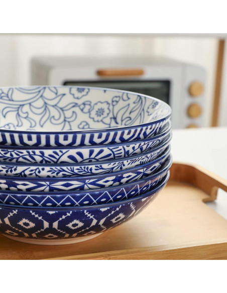Cuencos de Porcelana Selamica 1.13kg Azul Vintage Set 6