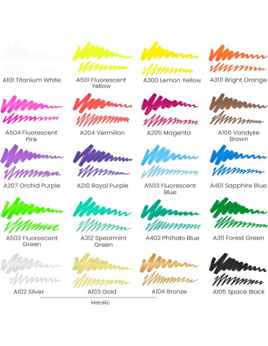 Marcadores de Pintura Acrílica ARTEZA Set 20 Colores Variados