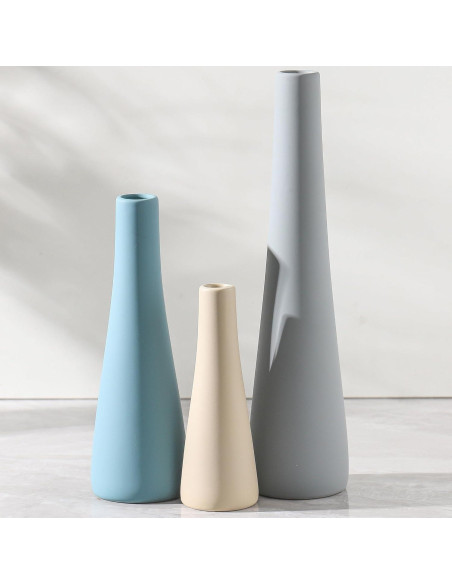 Juego de Jarrones de Cerámica OOIT 3 Piezas Azul