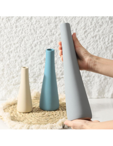 Juego de Jarrones de Cerámica OOIT 3 Piezas Azul
