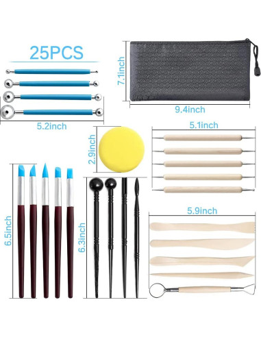 Juego de Herramientas de Arcilla 25 PCS Jepeux para Modelado