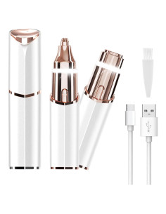 Recortador de Vello Facial Evolvique 2 en 1 USB Blanco