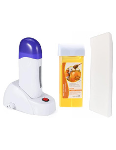 Kit de Cera Depilatoria Nynelly Calentador Roll On 1 Cera 20 Tiras