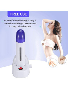 Kit de Cera Depilatoria Nynelly Calentador Roll On 1 Cera 20 Tiras 2