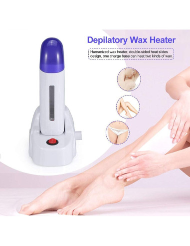 Kit de Cera Depilatoria Nynelly Calentador Roll On 1 Cera 20 Tiras