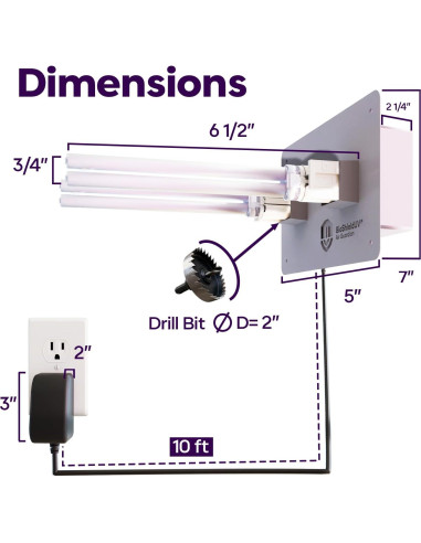Purificador de Aire BioShieldUV 18W con Luz UV para HVAC