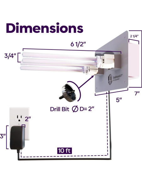 Purificador de Aire BioShieldUV 18W con Luz UV para HVAC