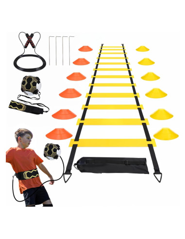 Equipo de Entrenamiento de Agilidad wutfuooo - 12 Peldaños, 12 Conos