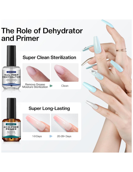 Set Morovan Deshidratador y Primer Sin Ácido para Uñas