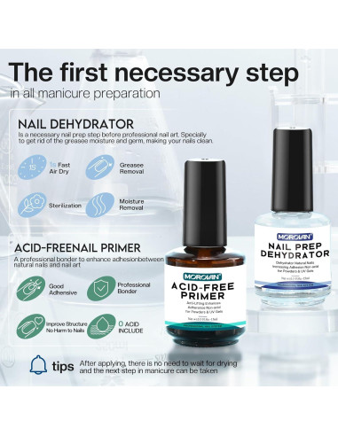 Set Morovan Deshidratador y Primer Sin Ácido para Uñas