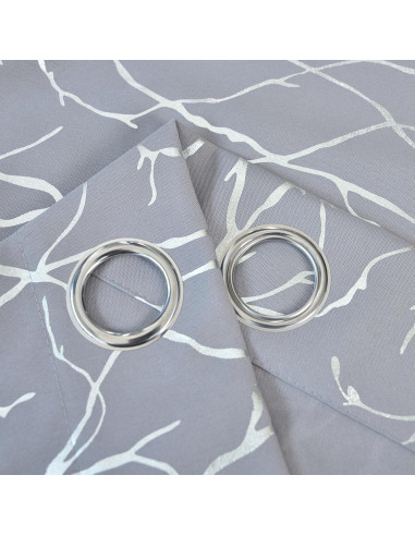 Cortinas Semi-Transparentes Kotile 52x213 cm 2 Paneles Plateadas