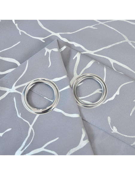 Cortinas Semi-Transparentes Kotile 52x213 cm 2 Paneles Plateadas