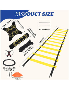 Equipo de Entrenamiento de Agilidad wutfuooo - 12 Peldaños, 12 Conos 2