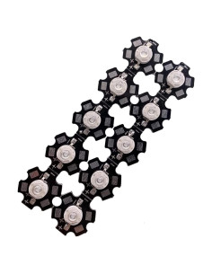 10 Lámparas LED UV 3W TOPXCDZ 365nm 20mm PCB Alta Potencia