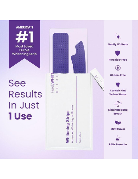 Tiras Blanqueadoras Moradas PurelyWHITE - 28 Tiras Seguras