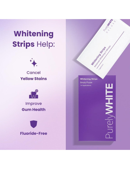 Tiras Blanqueadoras Moradas PurelyWHITE - 28 Tiras Seguras