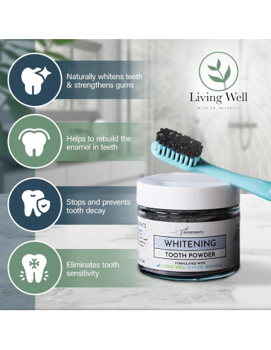 Polvo de Dientes Blanqueador y Remineralizante Menta 99g