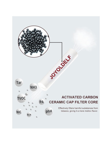 Filtros de Tubo de 9mm Joyoldelf - 60 Filtros de Carbono Premium