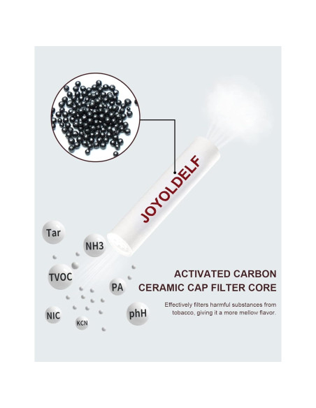 Filtros de Tubo de 9mm Joyoldelf - 60 Filtros de Carbono Premium