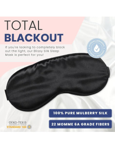 Máscara de Sueño Blissy - Seda Pura 100% - Total Oscuridad 2