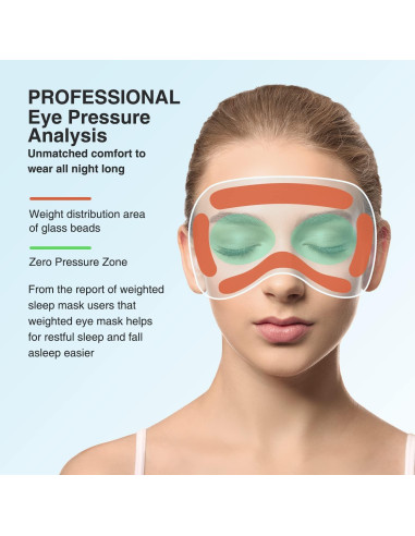 Máscara de Sueño YFONG 3D Negra con Peso 120g Ajustable