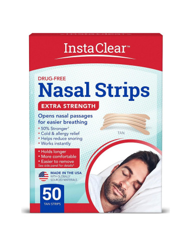 Tiras Nasales Fuerza Extra Instaclear 50 ct Beige