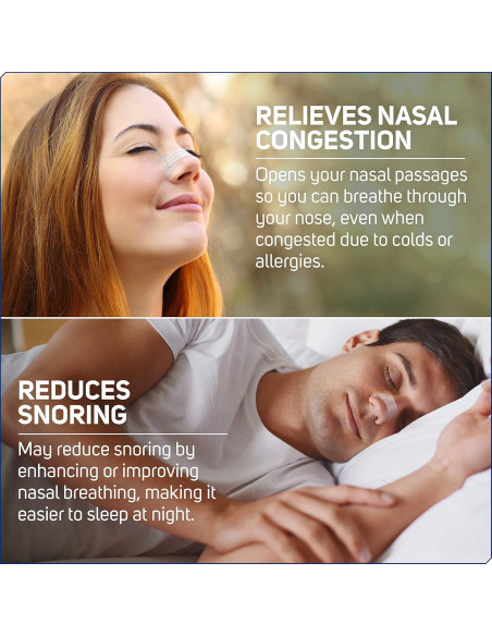 Tiras Nasales ASO 100 ct para Ronquidos y Congestión